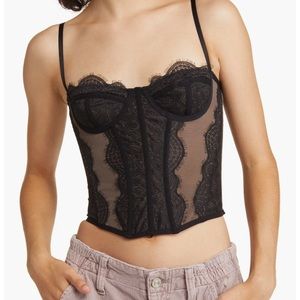 NEW WITH TAGS Urban Outfitters Black Out From Under Corset Top (L)